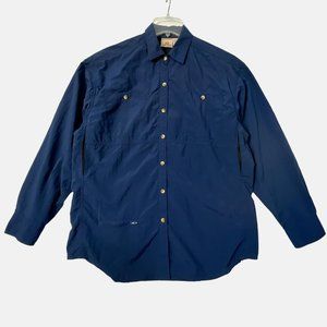 Vintage Colorado Hiking Button Up Shirt Long Sleeve Shirt Blue Womens Large L